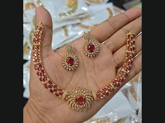 Blue Sapphire Kundan Necklace Set