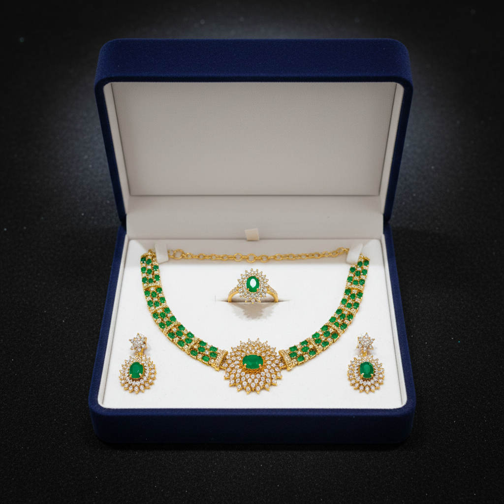 Gold White Diamond Gift Box