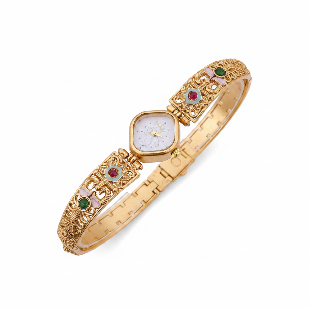 High Gold Antique Watch white background