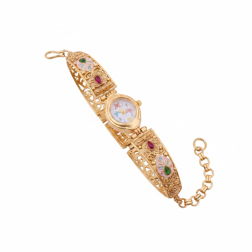 High Gold Antique Watch white background