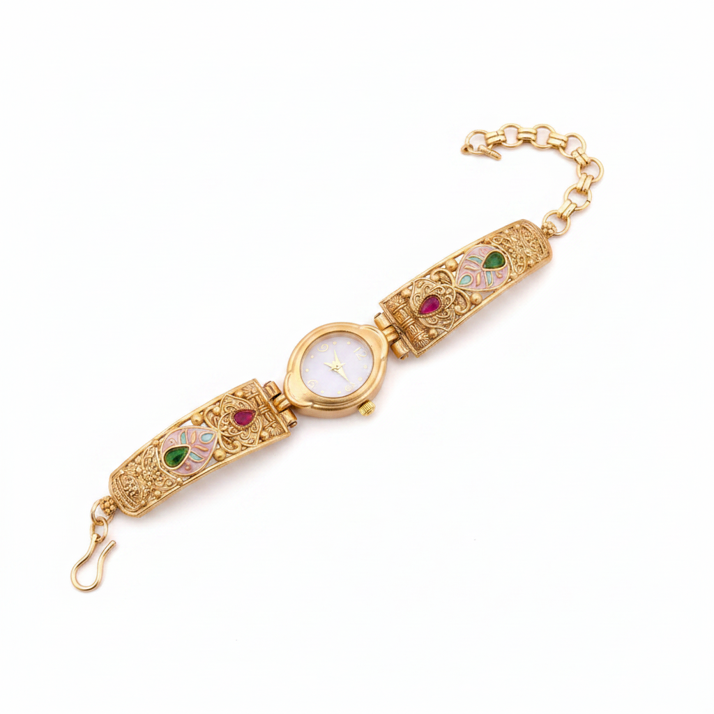 High Gold Antique Watch white background