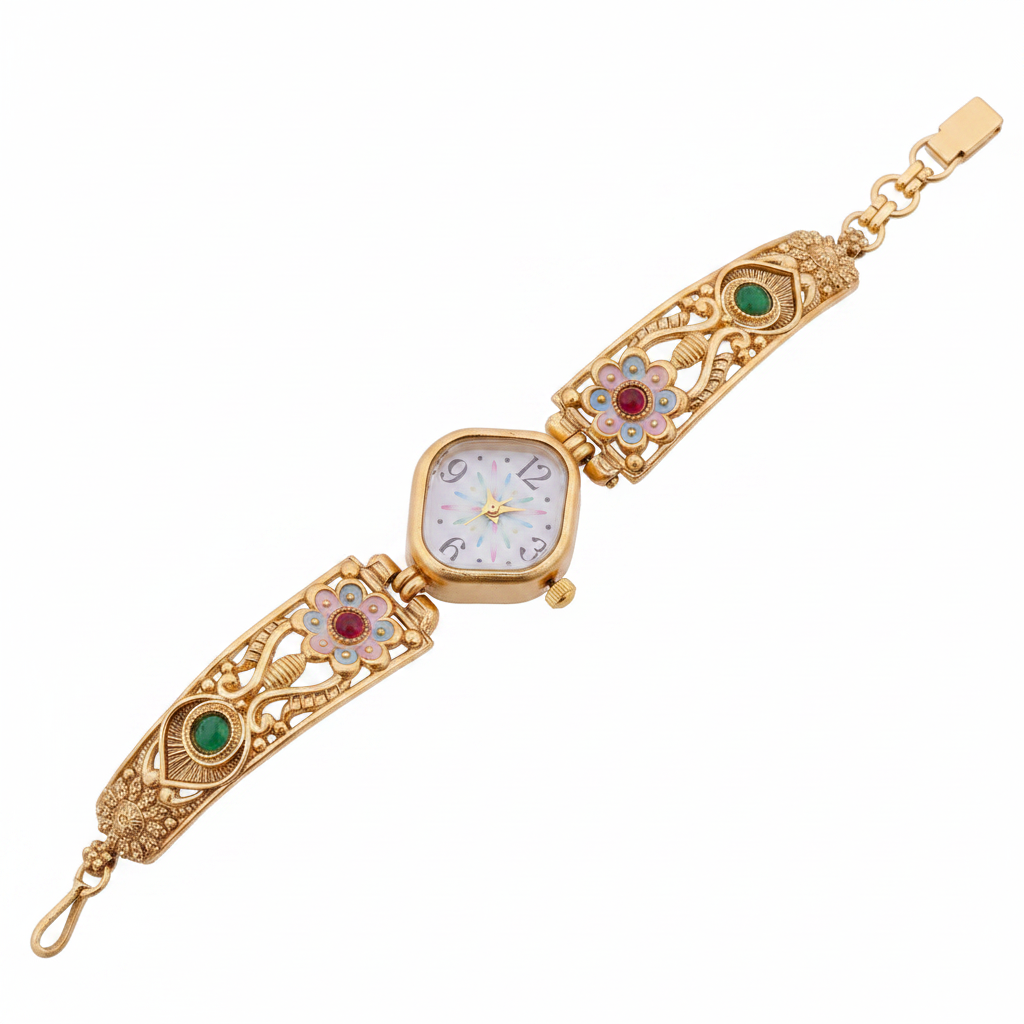 High Gold Antique Watch white background