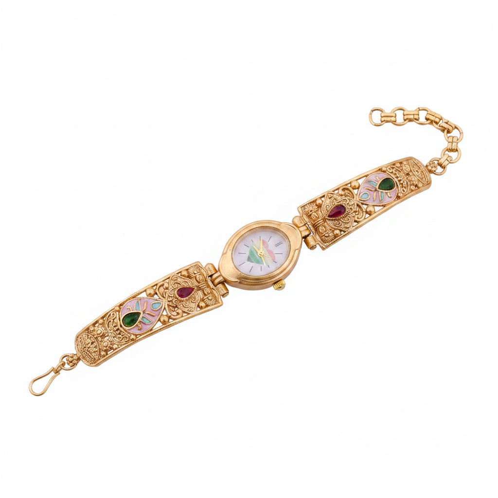 High Gold Antique Watch white background